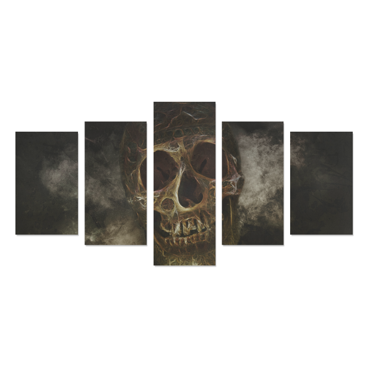 Mysterious  Golden Skull Canvas Print Sets C (No Frame)