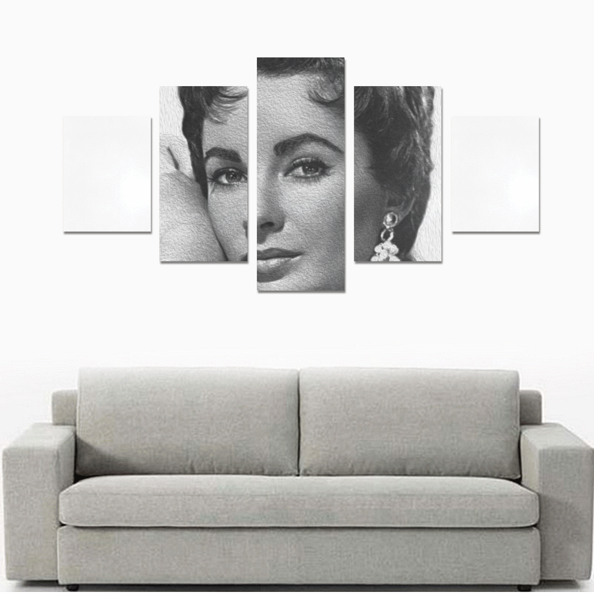 Great Actress Elizabeth Taylor Canvas Print Sets B (No Frame)