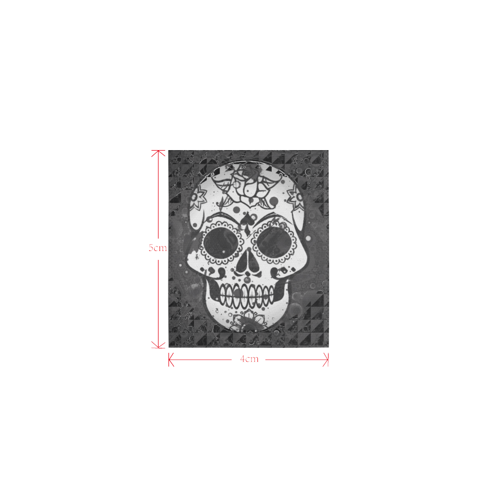 black and white Skull Logo for Men&Kids Clothes (4cm X 5cm)