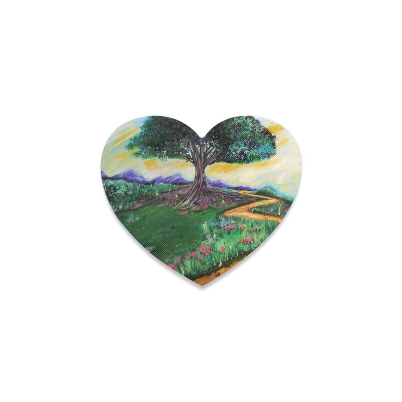 Tree Of Imagination Heart Coaster
