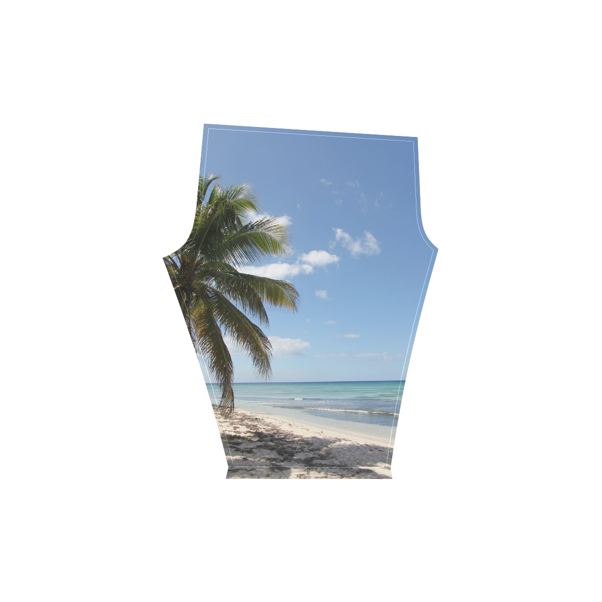 Isla Saona Caribbean Paradise Beach Women's Low Rise Capri Leggings (Invisible Stitch) (Model L08)