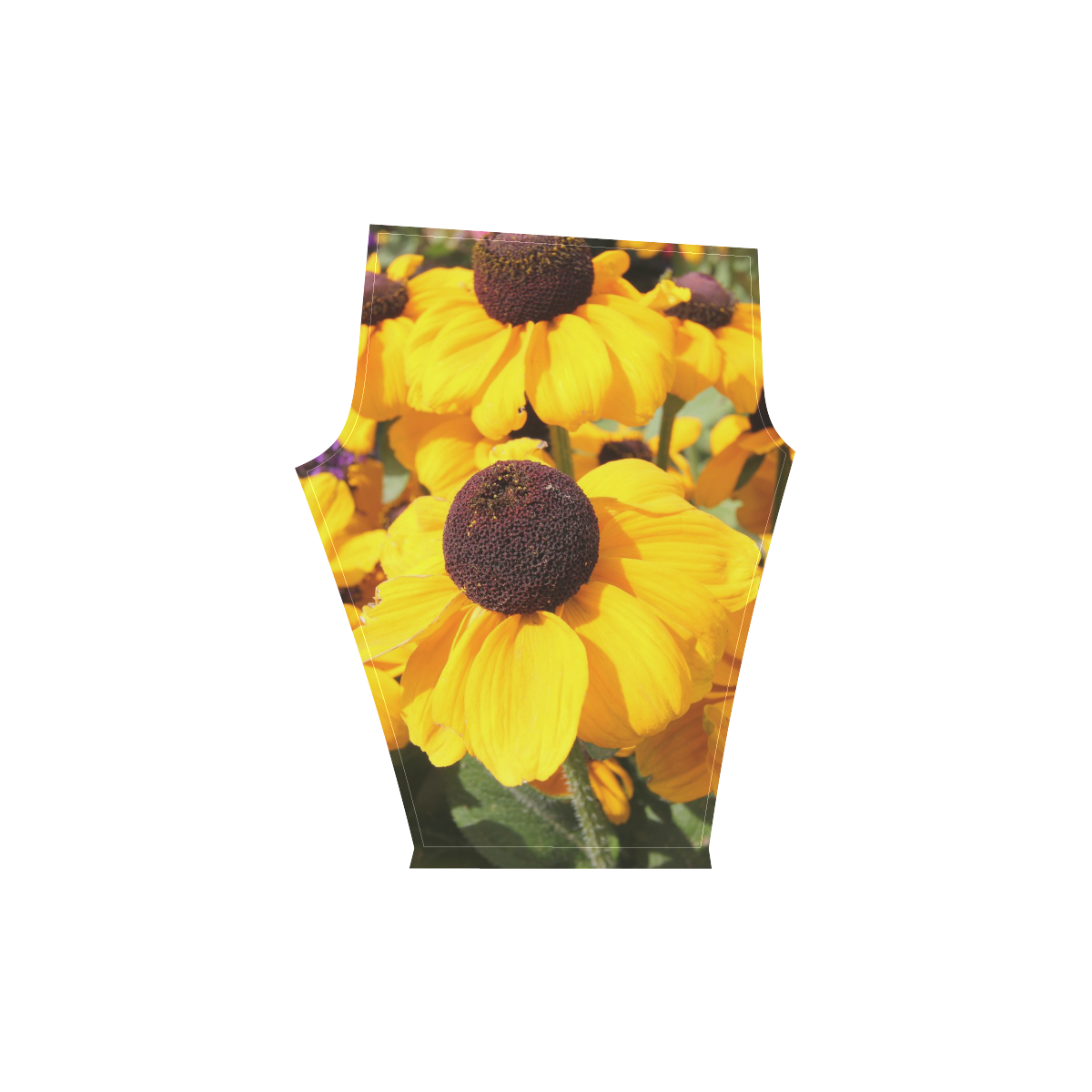 Yellow Flowers Women's Low Rise Capri Leggings (Invisible Stitch) (Model L08)
