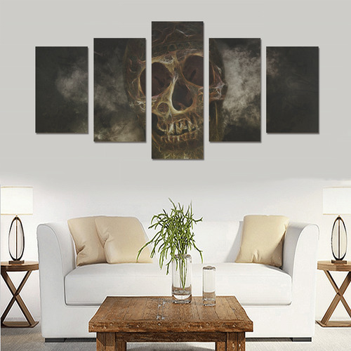 Mysterious  Golden Skull Canvas Print Sets C (No Frame)
