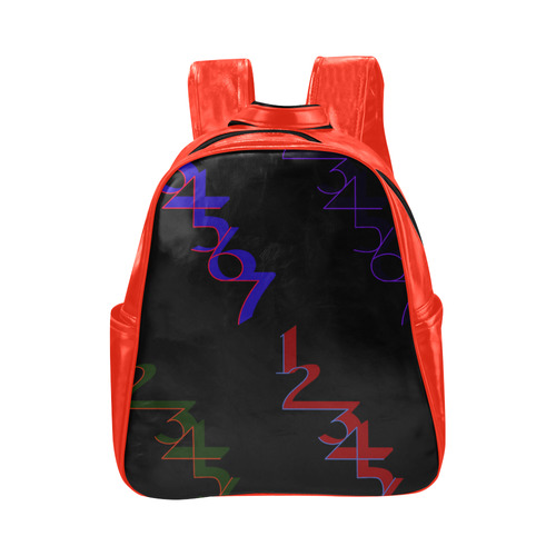 NUMBERS Collection 1234567 Bookbag Multi-Pockets Backpack (Model 1636)