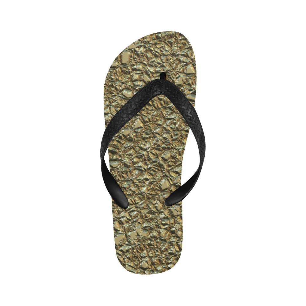 jagged stone golden by JamColors Flip Flops for Men/Women (Model 040)