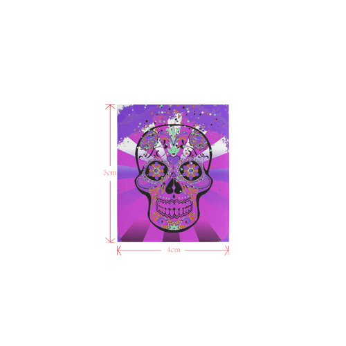 psychedelic Pop Skull 317J by JamColors Logo for Men&Kids Clothes (4cm X 5cm)