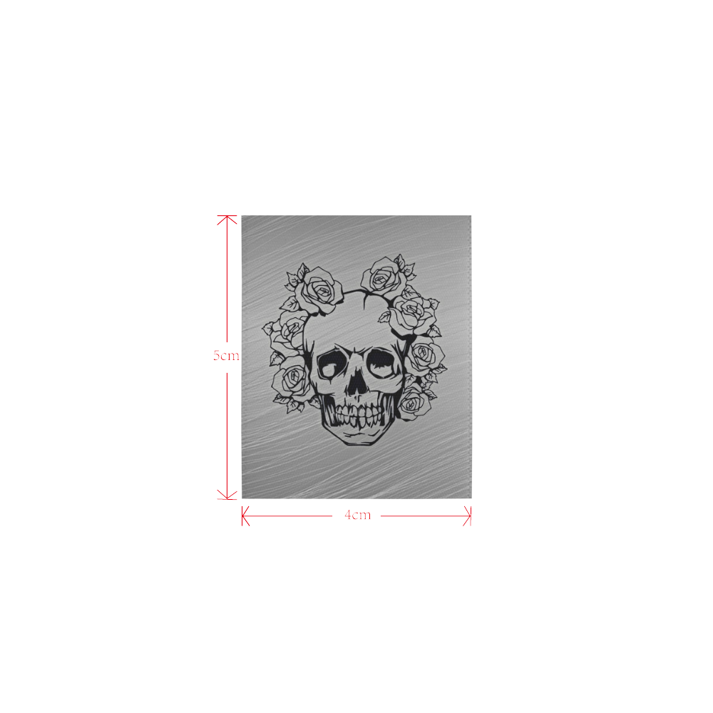 skull with roses Logo for Men&Kids Clothes (4cm X 5cm)