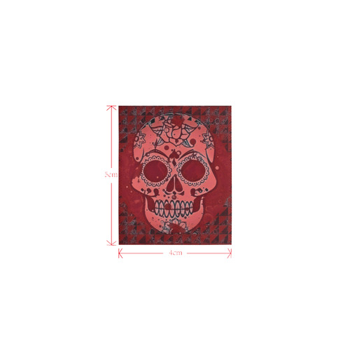 Trendy Skull, red by JamColors Logo for Men&Kids Clothes (4cm X 5cm)