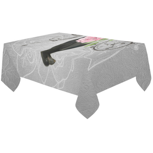The crow with roses Cotton Linen Tablecloth 60"x120"