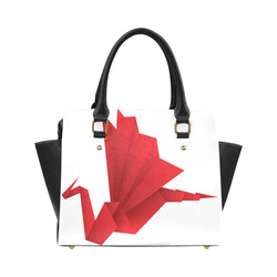 Red Origami Dragon Folded Paper Vector Classic Shoulder Handbag (Model 1653)