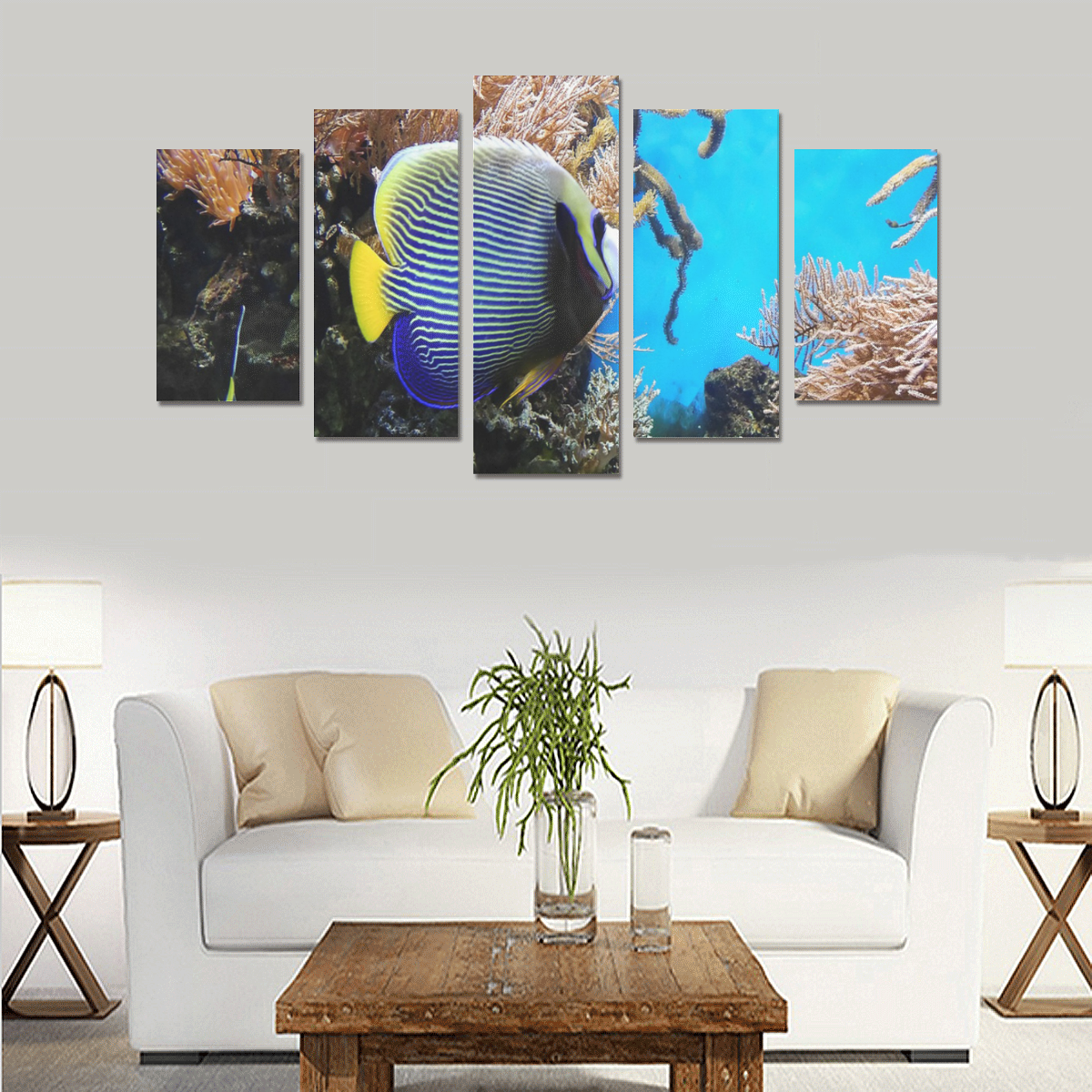 Underwater Tropical Dream Canvas Print Sets A (No Frame)