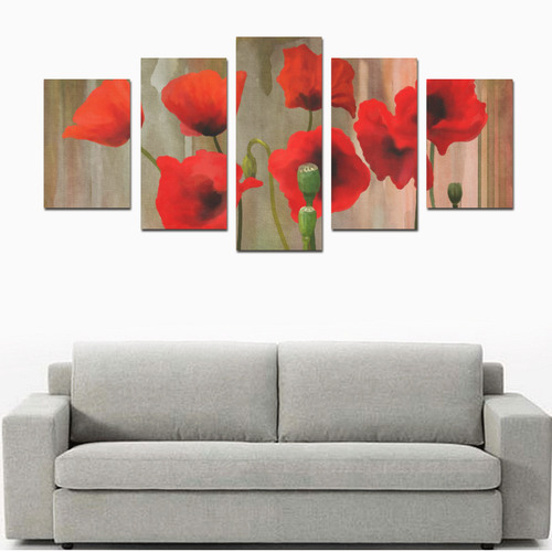 Poppies Canvas Print Sets D (No Frame)