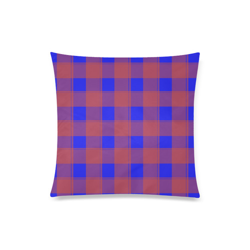 Neon Blue Plaid Custom Zippered Pillow Case 20"x20"(Twin Sides)