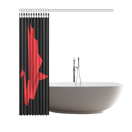 Red Origami Dragon Folded Paper Vector Shower Curtain 72"x72"