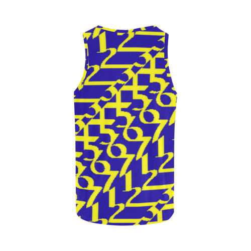 NUMBERS Collection 1234567 pattern Blue and Gold Tank All Over Print Tank Top for Men (Model T43)