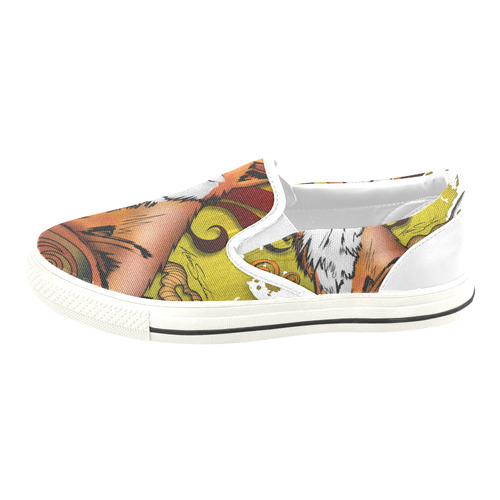 Outdoor Fox Slip-on Canvas Shoes for Kid (Model 019)