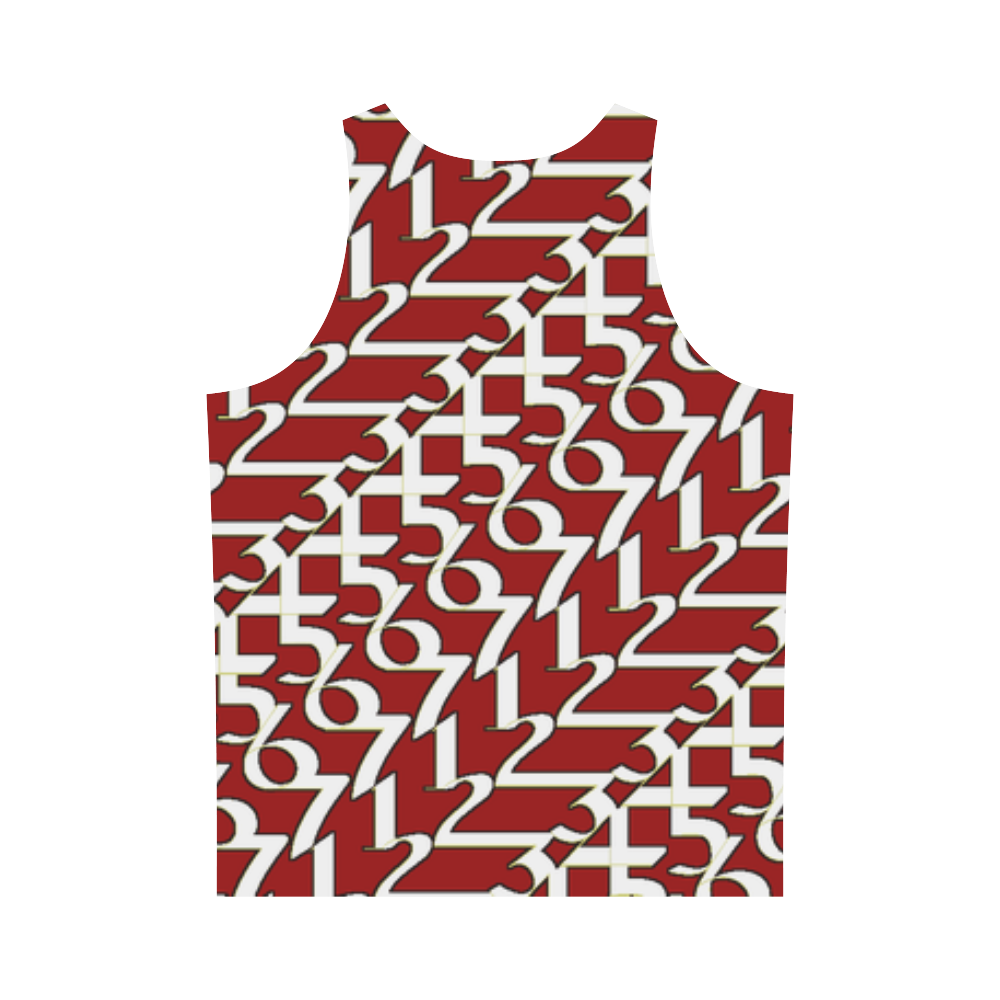 NUMBERS Collection 1234567 pattern Red Tank All Over Print Tank Top for Men (Model T43)