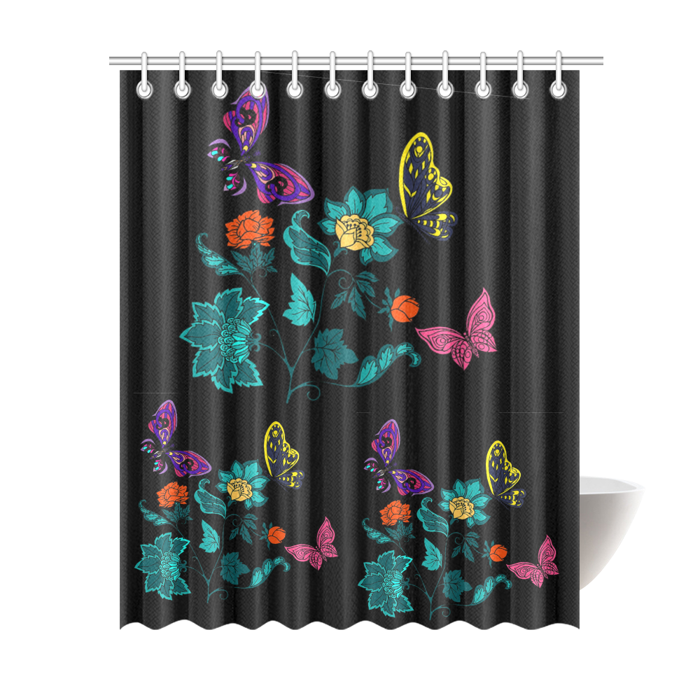 Butterfly Shower Curtain 69"x84"