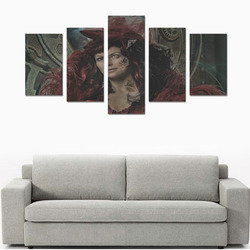 Fantastic Victorian Steampunk Lady Canvas Print Sets C (No Frame)