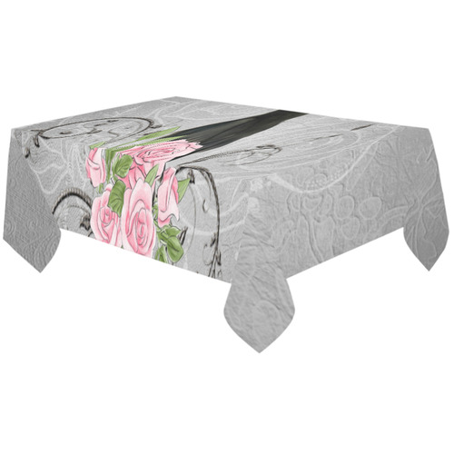 The crow with roses Cotton Linen Tablecloth 60"x120"
