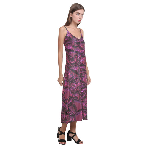 jagged Stone 2A by JamColors V-Neck Open Fork Long Dress(Model D18)