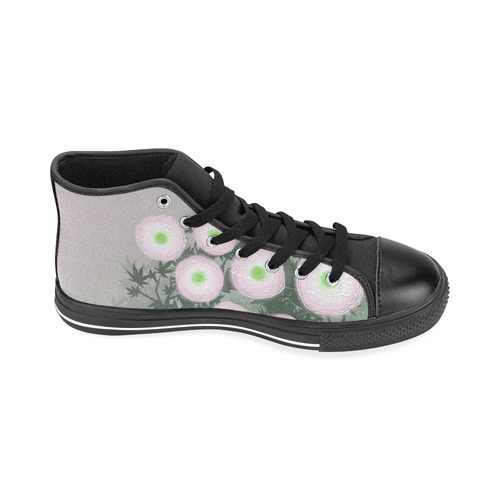 Floral Sweetness High Top Canvas Women's Shoes/Large Size (Model 017)