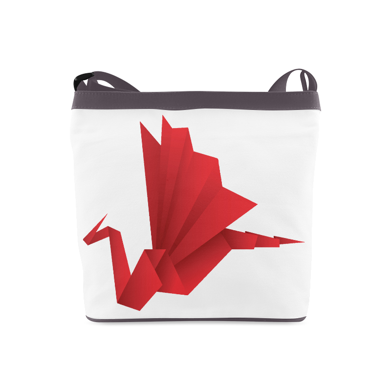 Red Origami Dragon Folded Paper Vector Crossbody Bags (Model 1613)