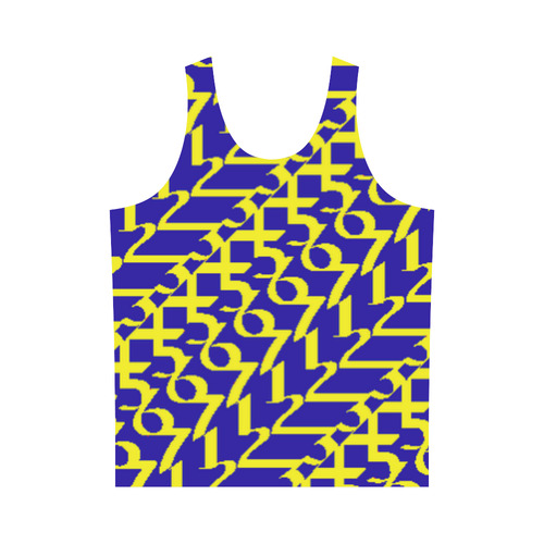 NUMBERS Collection 1234567 pattern Blue and Gold Tank All Over Print Tank Top for Men (Model T43)