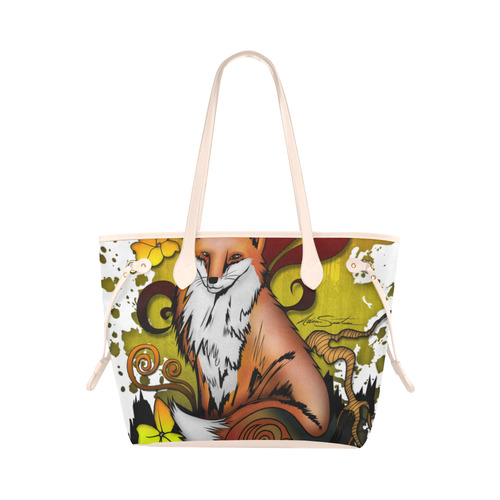 Outdoor Fox Clover Canvas Tote Bag (Model 1661)