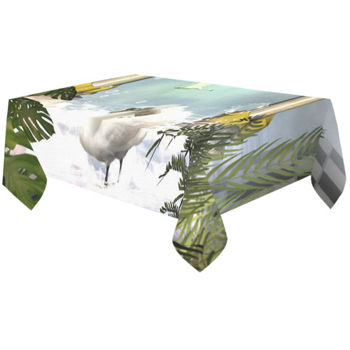 Beautiful swan Cotton Linen Tablecloth 60"x120"