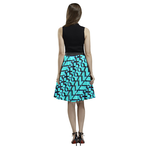 Women NUMBERS Collection 1234567 Long Skirt Melete Pleated Midi Skirt (Model D15)