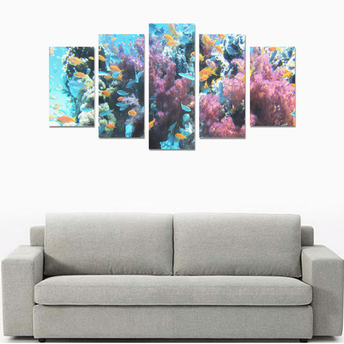 Coral Reef Saltwater Fantasy Canvas Print Sets A (No Frame)