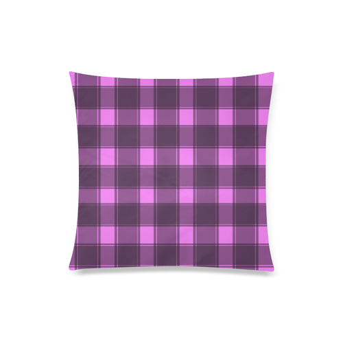 Pink Plaid Custom Zippered Pillow Case 20"x20"(Twin Sides)