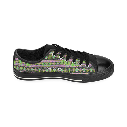fancy tribal border pattern 17A by JamColors Canvas Women's Shoes/Large Size (Model 018)
