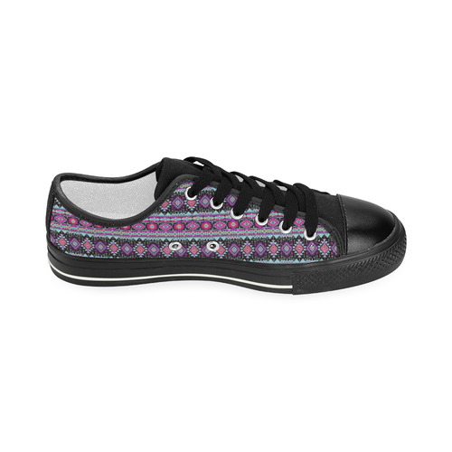 fancy tribal border pattern 17C by JamColors Women's Classic Canvas Shoes (Model 018)