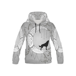 Mandala moon with wolf All Over Print Hoodie for Kid (USA Size) (Model H13)