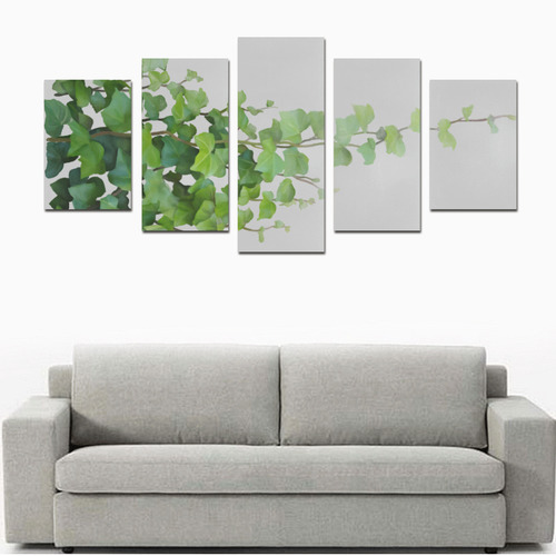 Vines, climbing plant watercolor Canvas Print Sets D (No Frame)