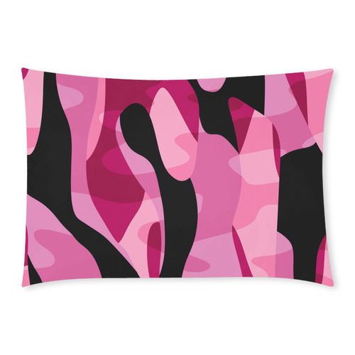 pink and black camo abstract Custom Rectangle Pillow Case 20x30 (One Side)