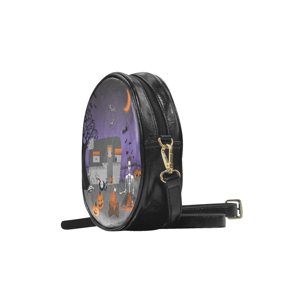 Glamping in the Cemetery Small Purse Round Sling Bag (Model 1647)