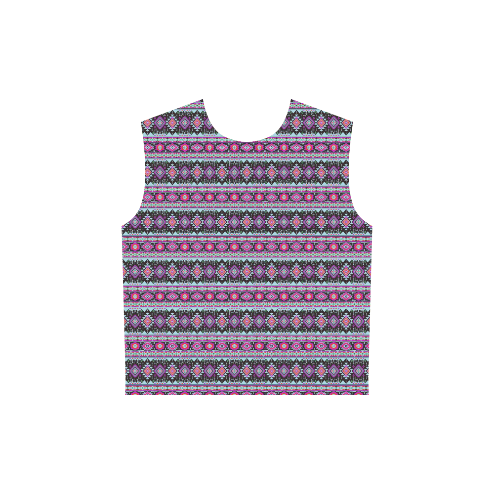 fancy tribal border pattern 17C by JamColors All Over Print Sleeveless Hoodie for Women (Model H15)