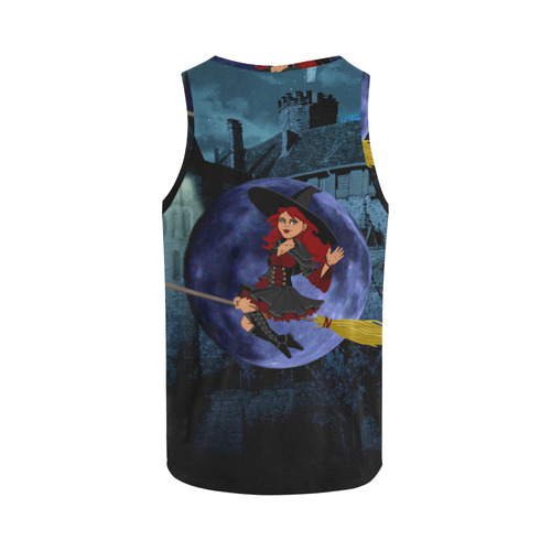 Witch and Blue Moon All Over Print Tank Top for Men (Model T43)