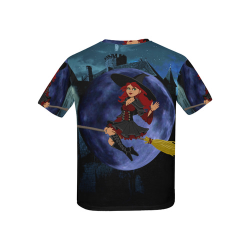 Witch and Blue Moon Kids' All Over Print T-shirt (USA Size) (Model T40)