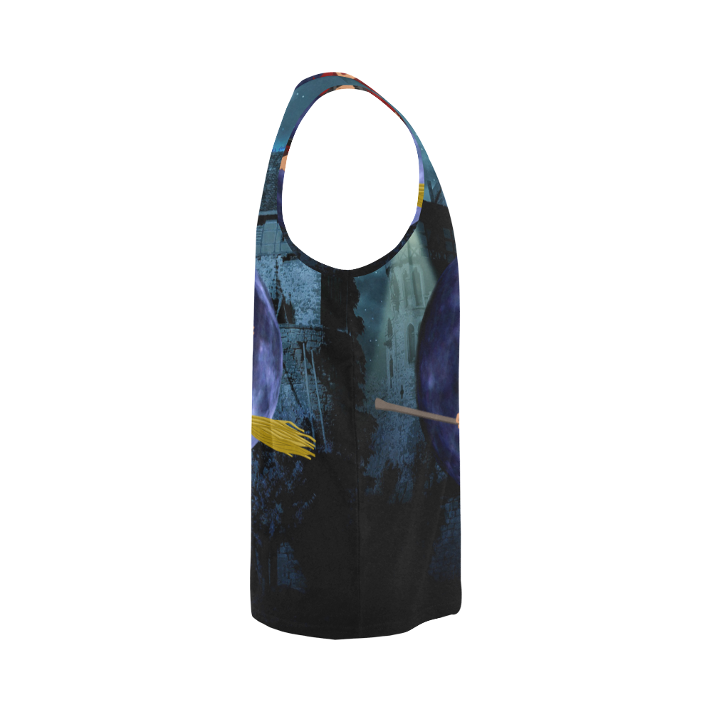 Witch and Blue Moon All Over Print Tank Top for Men (Model T43)