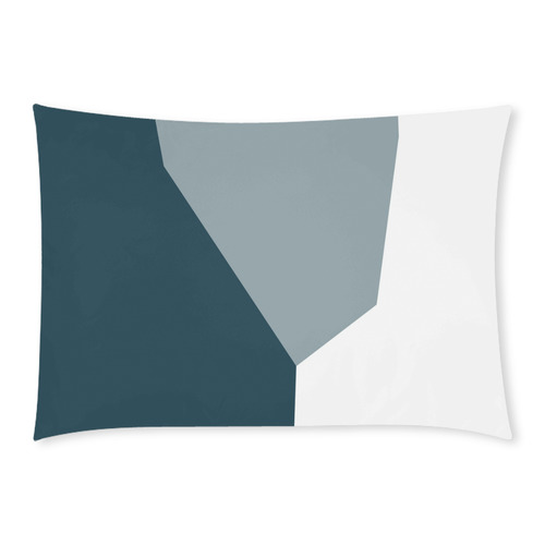 sea blue and white abstract Custom Rectangle Pillow Case 20x30 (One Side)