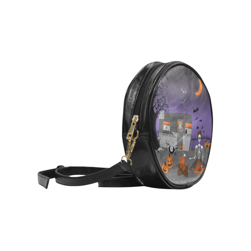 Glamping in the Cemetery Small Purse Round Sling Bag (Model 1647)