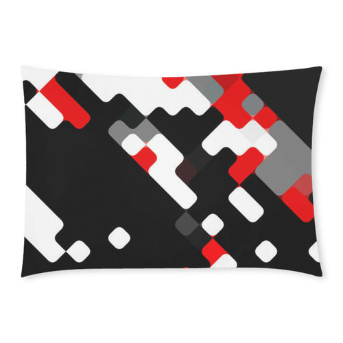 red black white geom Custom Rectangle Pillow Case 20x30 (One Side)