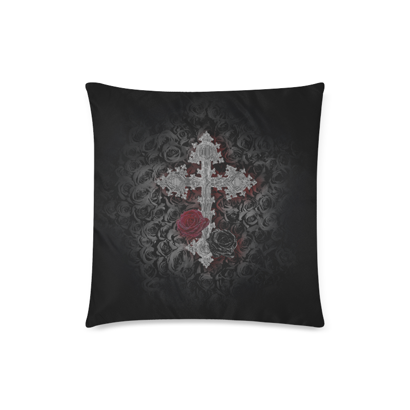 Gothic Cross Custom Zippered Pillow Case 18"x18"(Twin Sides)