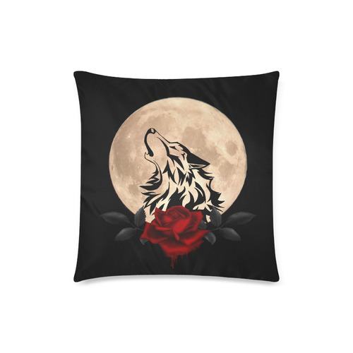 Gothic Wolf Moon Custom Zippered Pillow Case 18"x18"(Twin Sides)