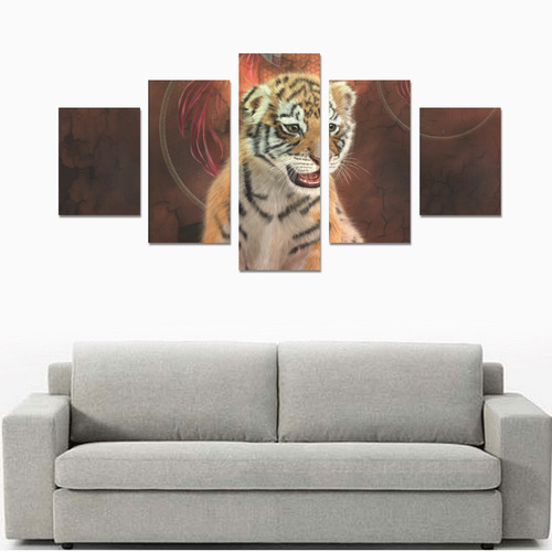 Cute little tiger Canvas Print Sets B (No Frame)