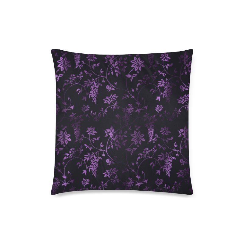 Gothic black_n_purple pattern Custom Zippered Pillow Case 18"x18"(Twin Sides)
